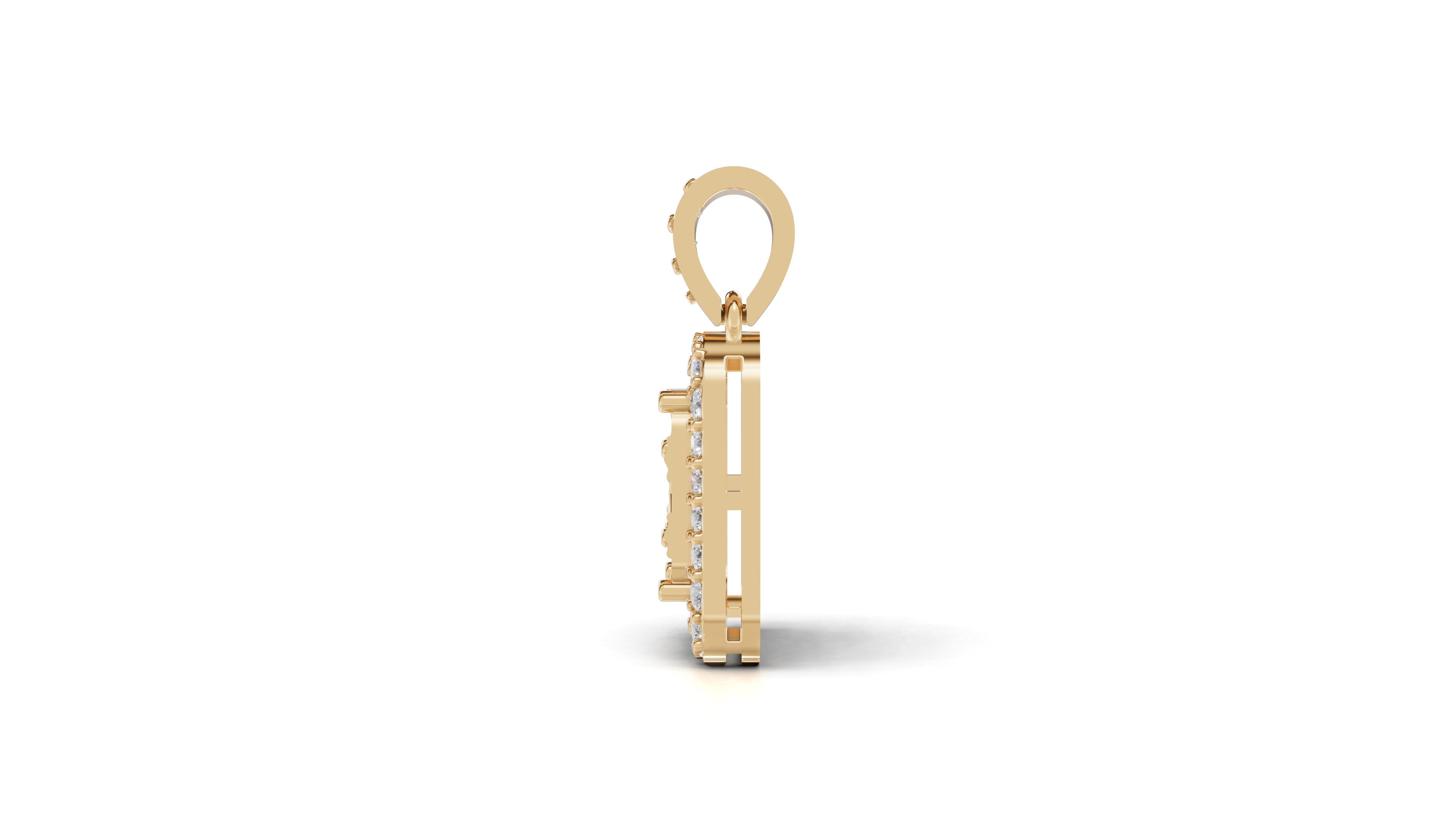 Aarinya Celestia Starburst Lab-Grown Diamond Pendant, Aura Square Cushion Halo Pendant