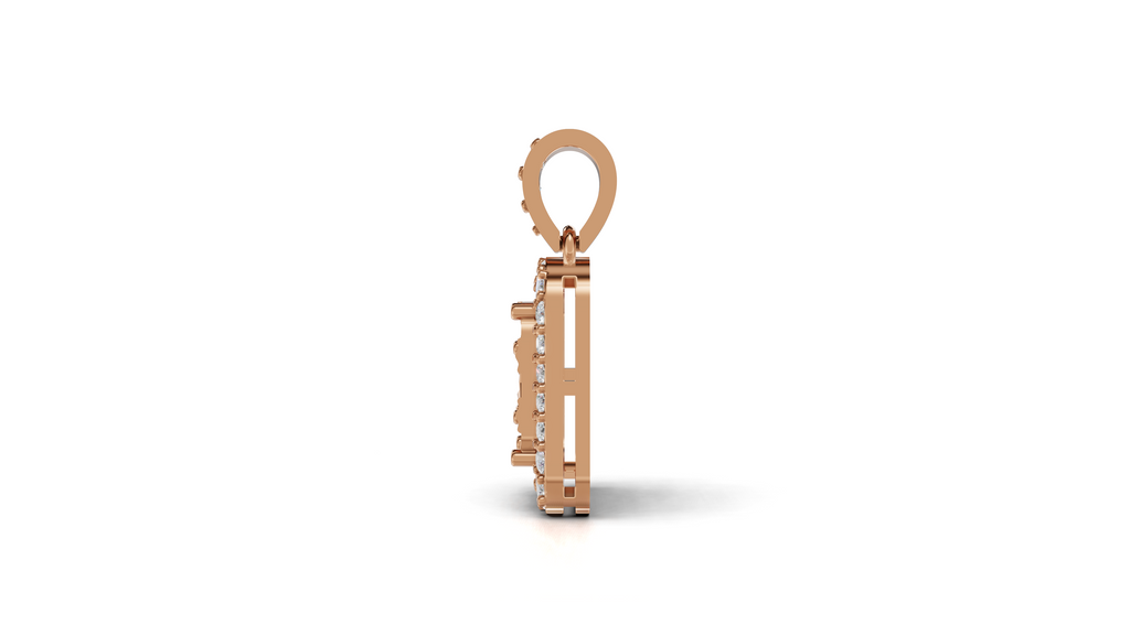 Aarinya Celestia Starburst Lab-Grown Diamond Pendant, Aura Square Cushion Halo Pendant