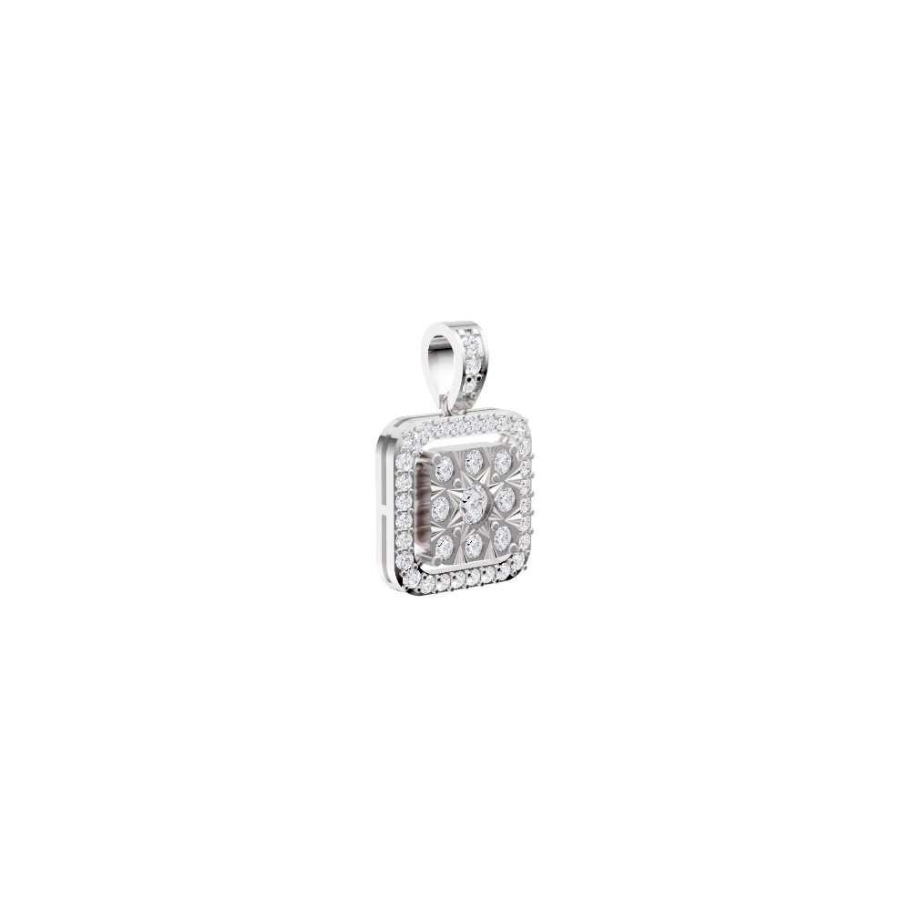 Aarinya Celestia Starburst Lab-Grown Diamond Pendant, Aura Square Cushion Halo Pendant