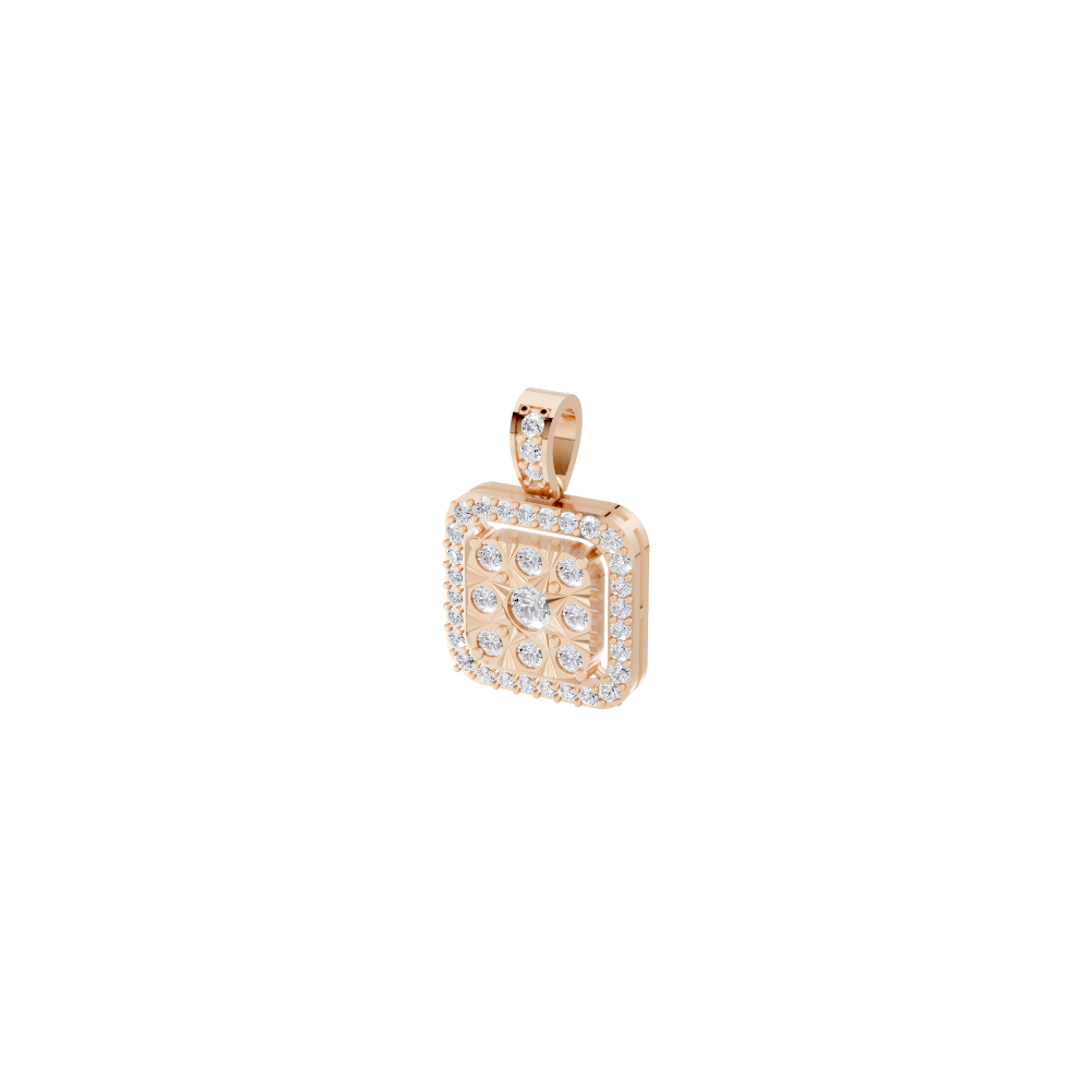 Aarinya Celestia Starburst Lab-Grown Diamond Pendant, Aura Square Cushion Halo Pendant