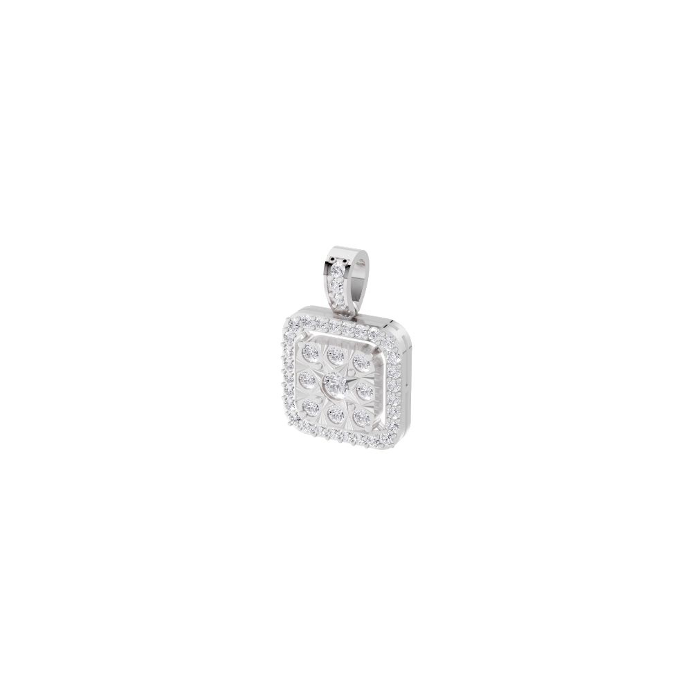 Aarinya Celestia Starburst Lab-Grown Diamond Pendant, Aura Square Cushion Halo Pendant