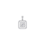 Aarinya Celestia Aura Square Cushion Halo Starburst Lab-Grown Diamond Pendant