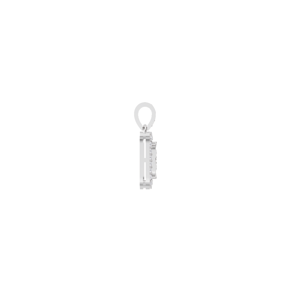 Aarinya Celestia Starburst Lab-Grown Diamond Pendant, Aura Square Cushion Halo Pendant