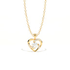 Aarinya Interlocking Heart Solitaire Lab-Grown Diamond Pendant, The Minimalist Sculpted Serpentine Heart Pendant