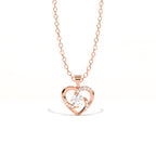 Aarinya Interlocking Heart Solitaire Lab-Grown Diamond Pendant, The Minimalist Sculpted Serpentine Heart Pendant