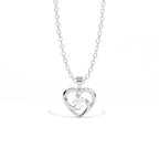 Aarinya Interlocking Heart Solitaire Lab-Grown Diamond Pendant, The Minimalist Sculpted Serpentine Heart Pendant