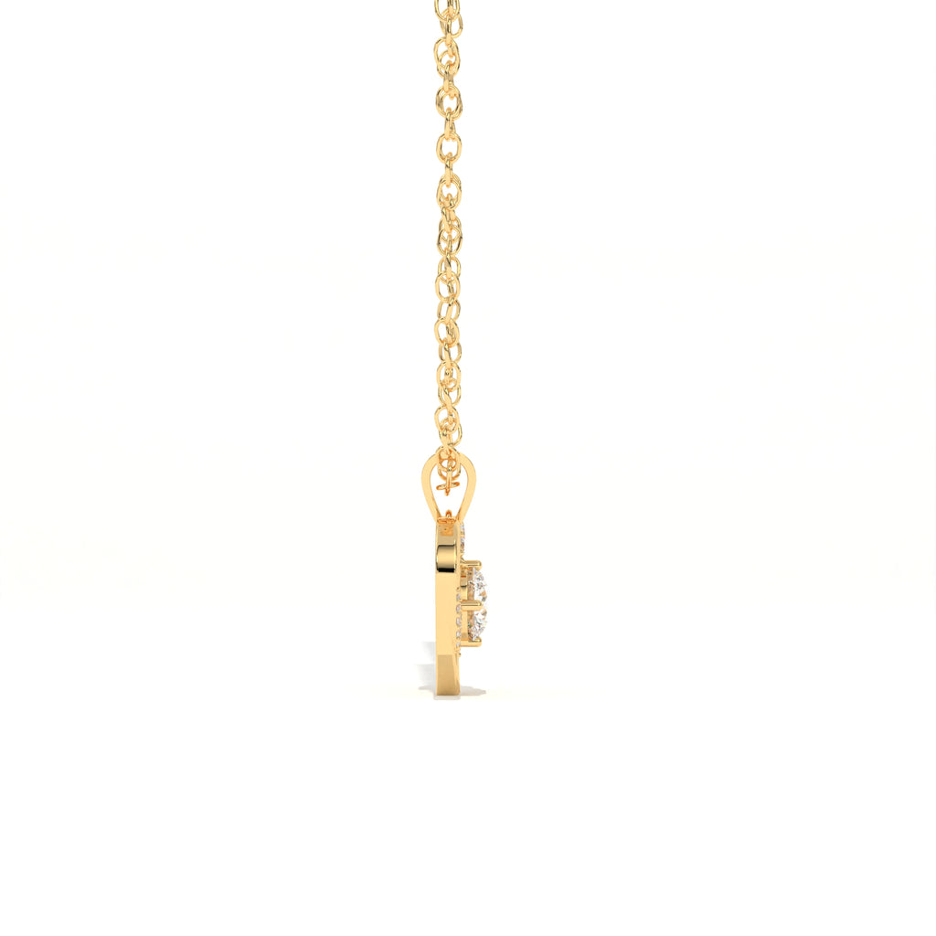 Aarinya Interlocking Heart Solitaire Lab-Grown Diamond Pendant, The Minimalist Sculpted Serpentine Heart Pendant