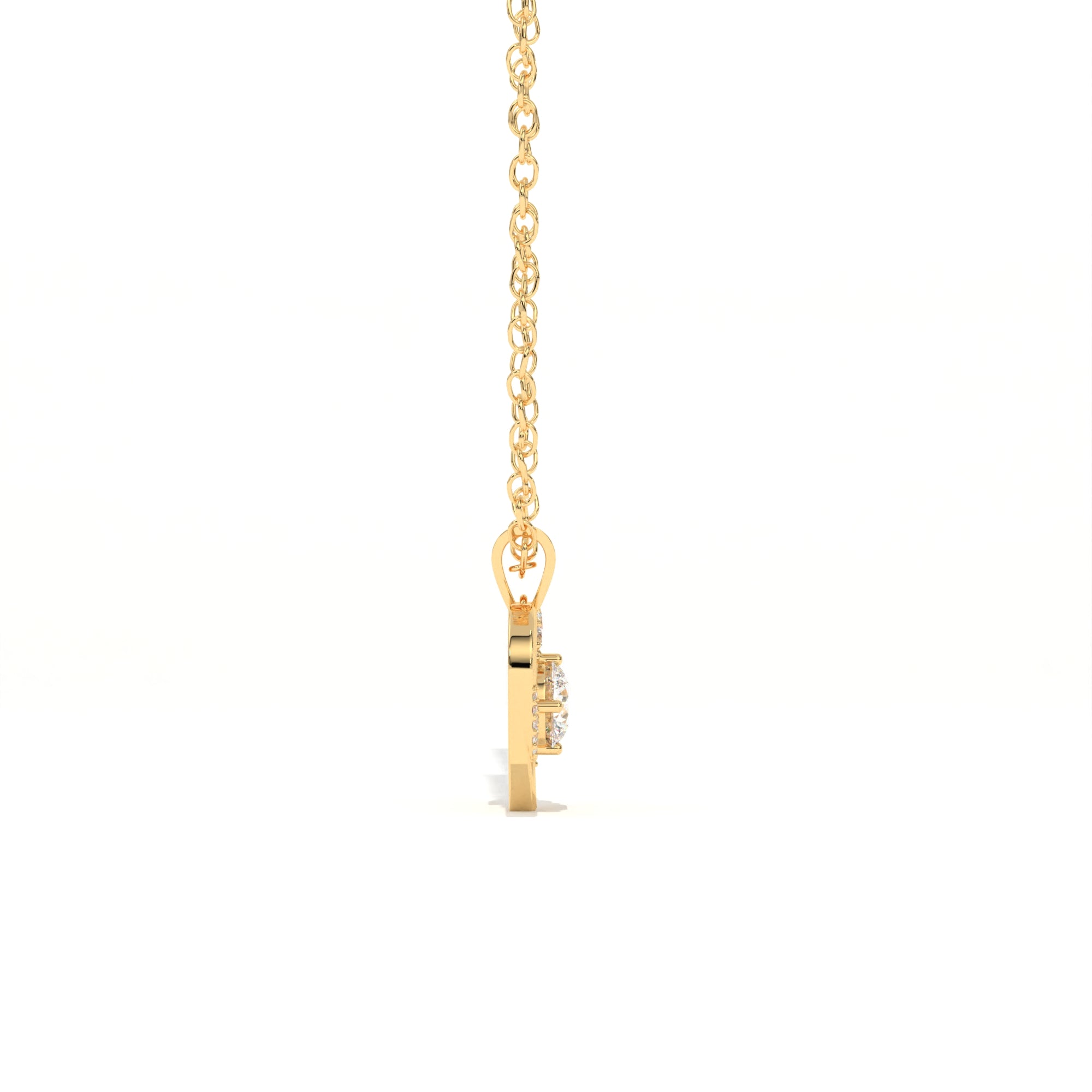 Aarinya Interlocking Heart Solitaire Lab-Grown Diamond Pendant, The Minimalist Sculpted Serpentine Heart Pendant