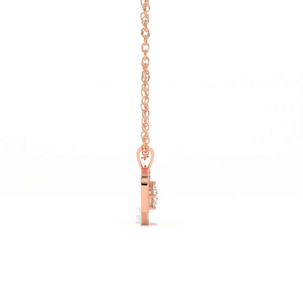 Aarinya Interlocking Heart Solitaire Lab-Grown Diamond Pendant, The Minimalist Sculpted Serpentine Heart Pendant