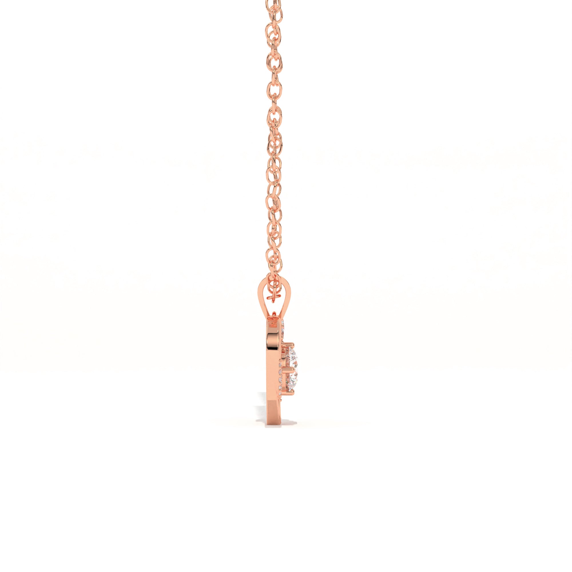Aarinya Interlocking Heart Solitaire Lab-Grown Diamond Pendant, The Minimalist Sculpted Serpentine Heart Pendant
