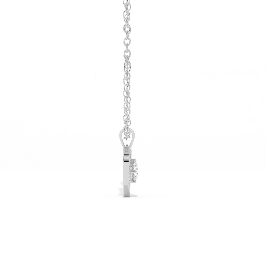 Aarinya Interlocking Heart Solitaire Lab-Grown Diamond Pendant, The Minimalist Sculpted Serpentine Heart Pendant