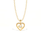 Aarinya Interlocking Heart Solitaire Lab-Grown Diamond Pendant, The Minimalist Sculpted Serpentine Heart Pendant