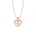 Aarinya Interlocking Heart Solitaire Lab-Grown Diamond Pendant, The Minimalist Sculpted Serpentine Heart Pendant