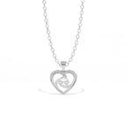 Aarinya Interlocking Heart Solitaire Lab-Grown Diamond Pendant, The Minimalist Sculpted Serpentine Heart Pendant