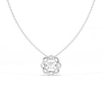 Aarinya Wave Dancing Solitaire Diamond Rosette Pendant