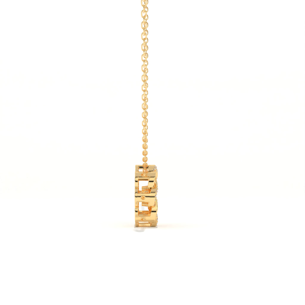 Aarinya Wave Dancing Solitaire Diamond Rosette Pendant