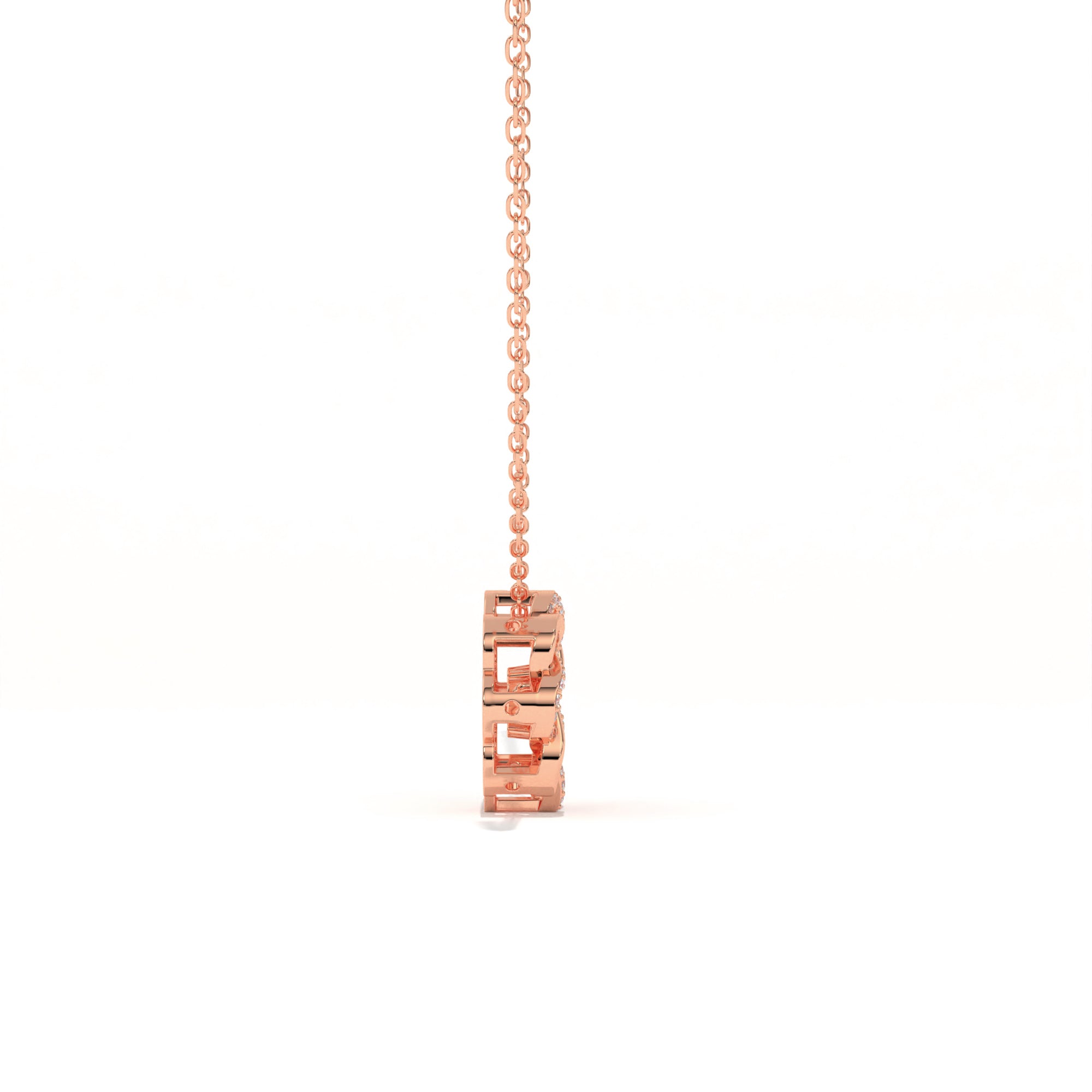 Aarinya Wave Dancing Solitaire Diamond Rosette Pendant