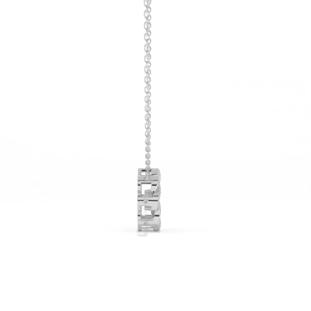 Aarinya Wave Dancing Solitaire Diamond Rosette Pendant