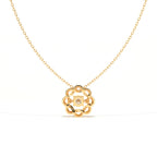 Aarinya Wave Dancing Solitaire Diamond Rosette Pendant
