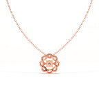Aarinya Wave Dancing Solitaire Diamond Rosette Pendant
