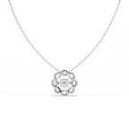 Aarinya Wave Dancing Solitaire Diamond Rosette Pendant