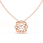 Aarinya Wave Dancing Solitaire Diamond Rosette Pendant