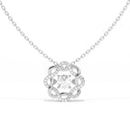 Aarinya Wave Dancing Solitaire Diamond Rosette Pendant