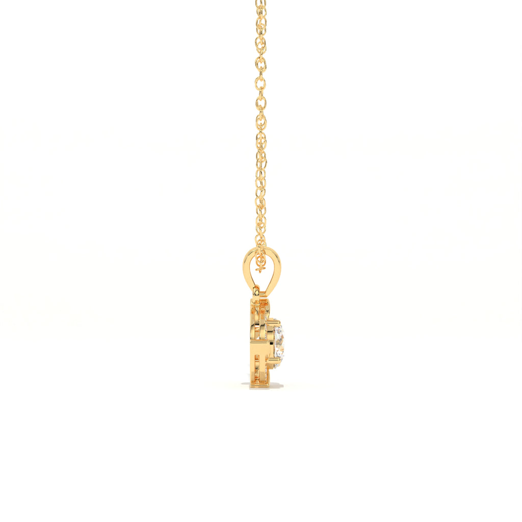 Aarinya Spiral Halo Lab-Grown Diamond Pendant, The Centurion Minimalist Concentric Swirl Ribbon Pendant