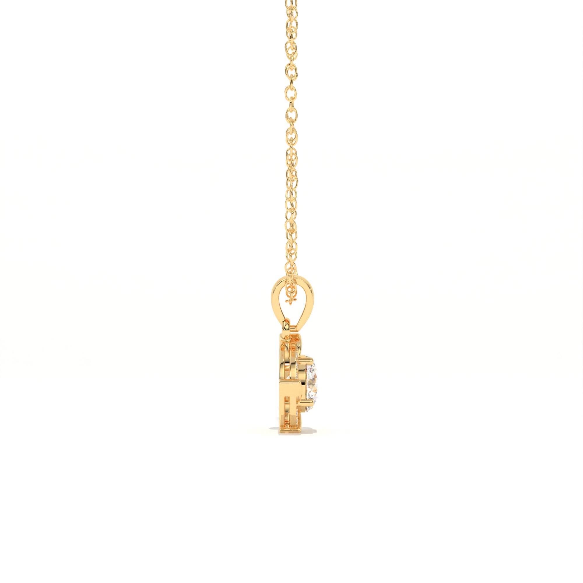 Aarinya Spiral Halo Lab-Grown Diamond Pendant, The Centurion Minimalist Concentric Swirl Ribbon Pendant
