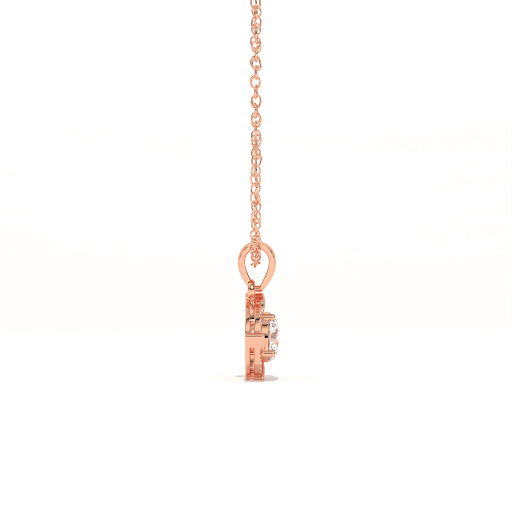 Aarinya Spiral Halo Lab-Grown Diamond Pendant, The Centurion Minimalist Concentric Swirl Ribbon Pendant