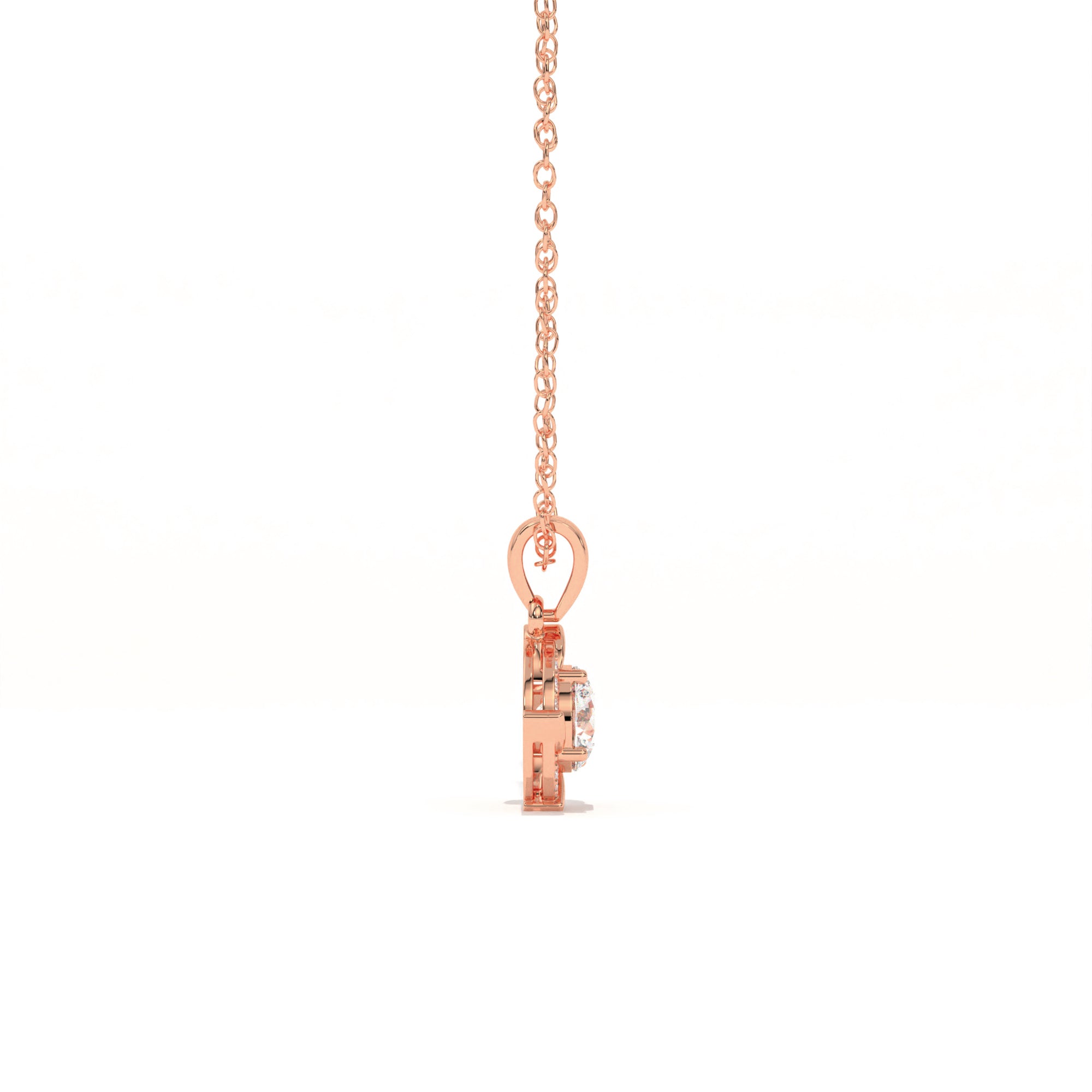 Aarinya Spiral Halo Lab-Grown Diamond Pendant, The Centurion Minimalist Concentric Swirl Ribbon Pendant