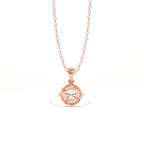 Aarinya Spiral Halo Lab-Grown Diamond Pendant, The Centurion Minimalist Concentric Swirl Ribbon Pendant