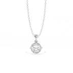 Aarinya Spiral Halo Lab-Grown Diamond Pendant, The Centurion Minimalist Concentric Swirl Ribbon Pendant