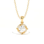 Aarinya Spiral Halo Lab-Grown Diamond Pendant, The Centurion Minimalist Concentric Swirl Ribbon Pendant