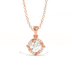 Aarinya Spiral Halo Lab-Grown Diamond Pendant, The Centurion Minimalist Concentric Swirl Ribbon Pendant