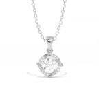 Aarinya Spiral Halo Lab-Grown Diamond Pendant, The Centurion Minimalist Concentric Swirl Ribbon Pendant
