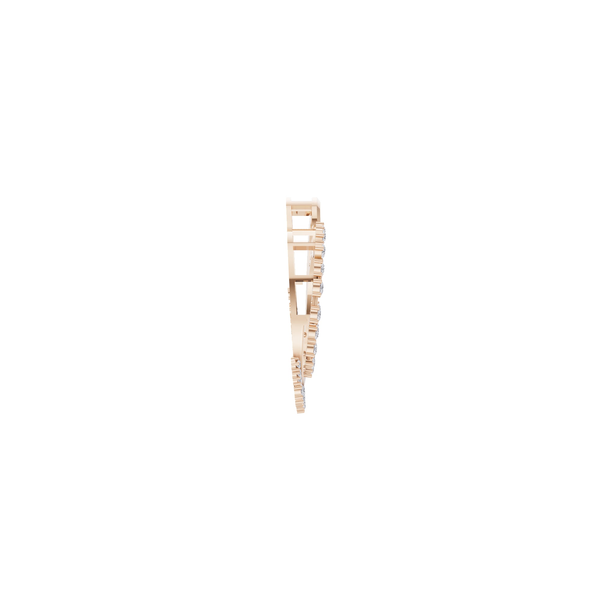 Aarinya Wave Cluster Diamond Circle Pendant, The Crescent Sparkle Diamond Pendant