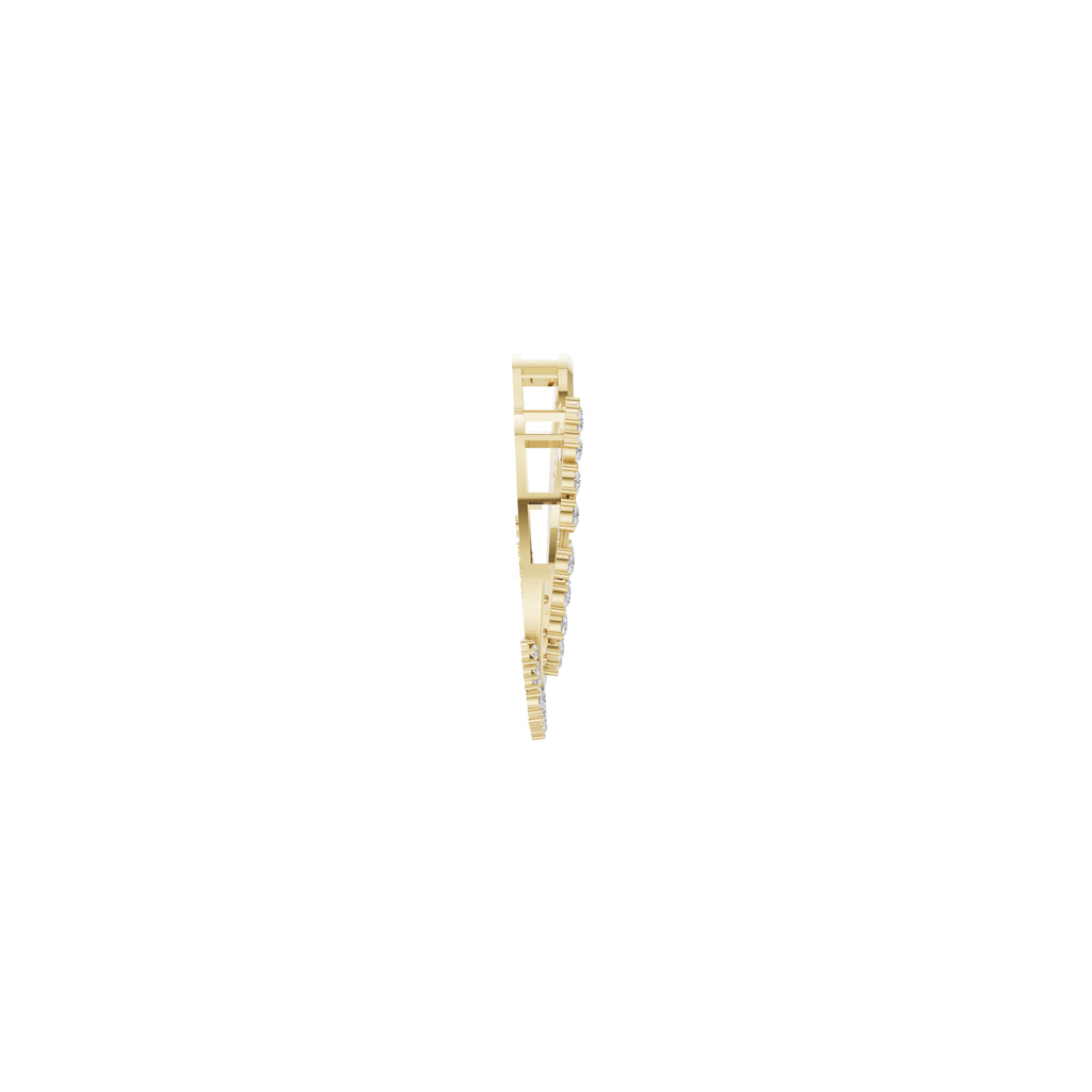 Aarinya Wave Cluster Diamond Circle Pendant