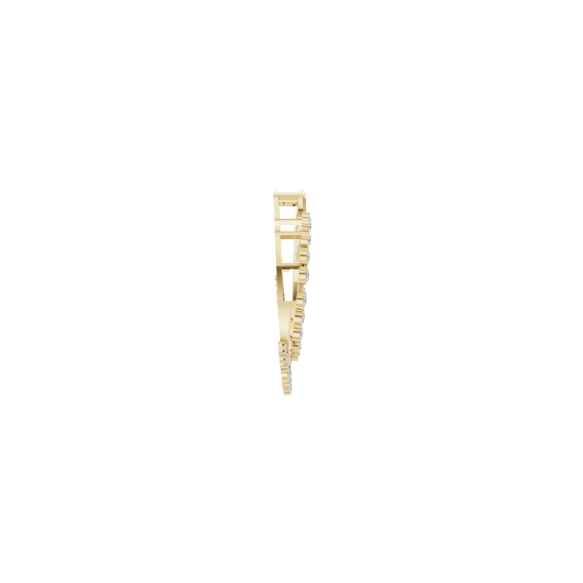 Aarinya Wave Cluster Diamond Circle Pendant, The Crescent Sparkle Diamond Pendant