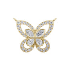 Aarinya Marquise & Pear Butterfly Diamond Pendant, The Enchanted Butterfly Lab Grown Diamond Pendant Centerpiece