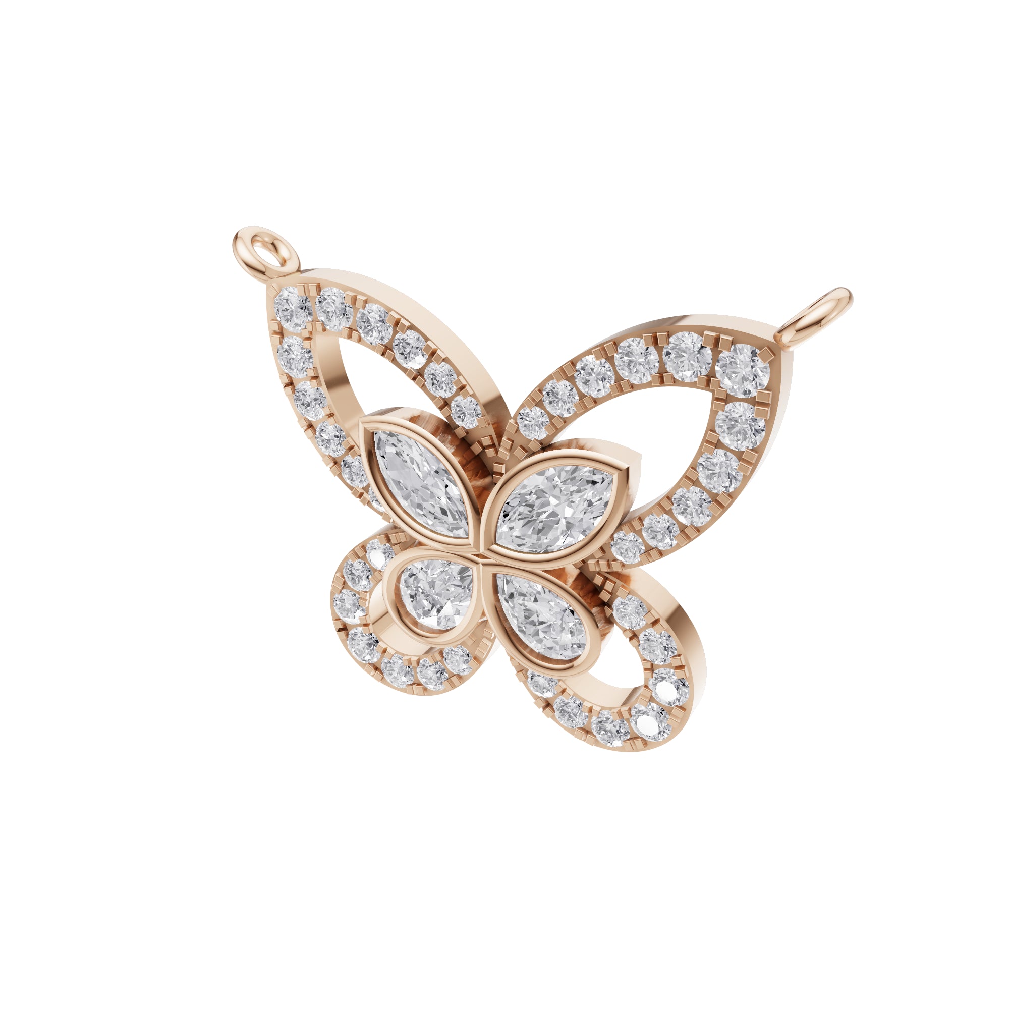 Aarinya Marquise & Pear Butterfly Diamond Pendant