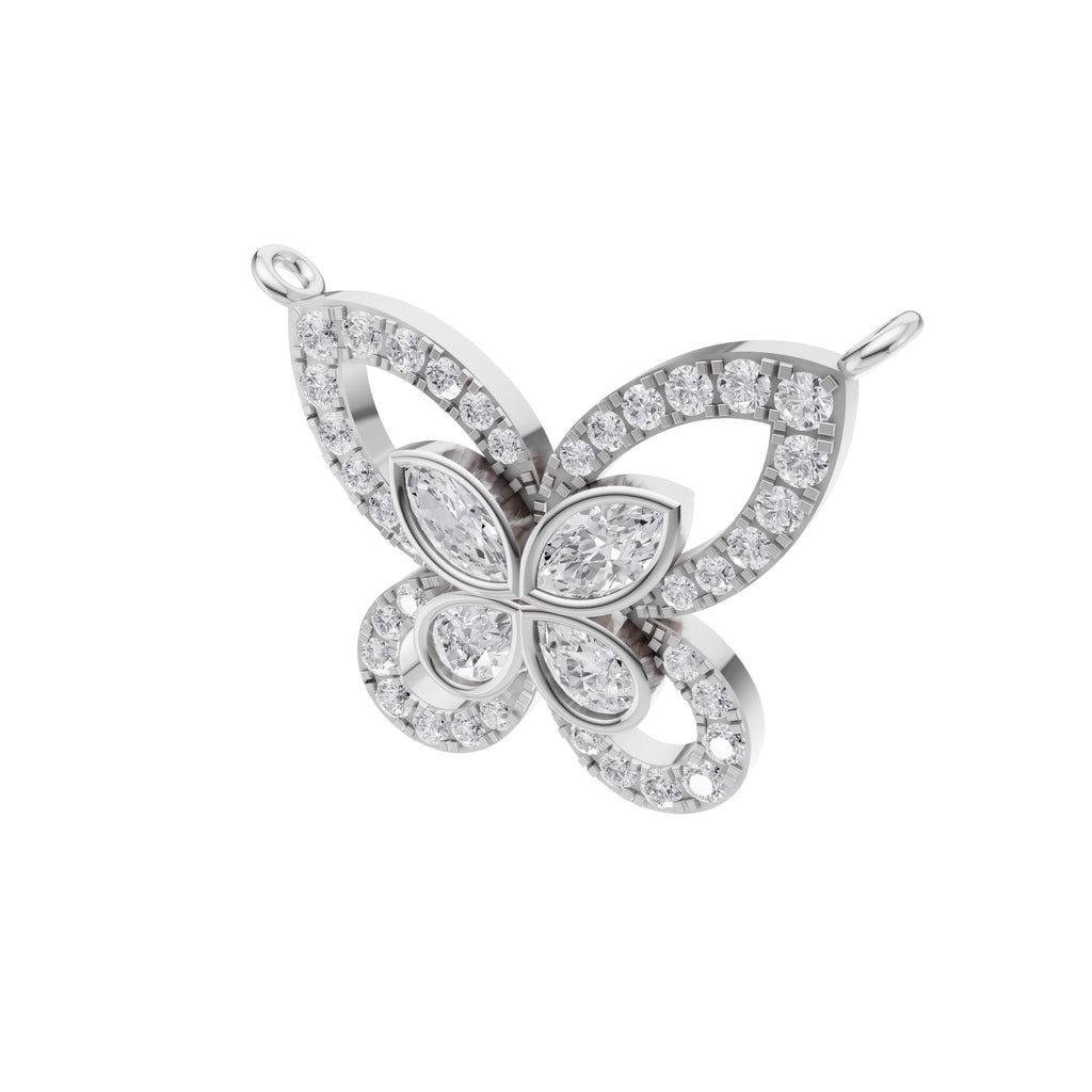 Aarinya Marquise & Pear Butterfly Diamond Pendant, The Enchanted Butterfly Lab Grown Diamond Pendant Centerpiece