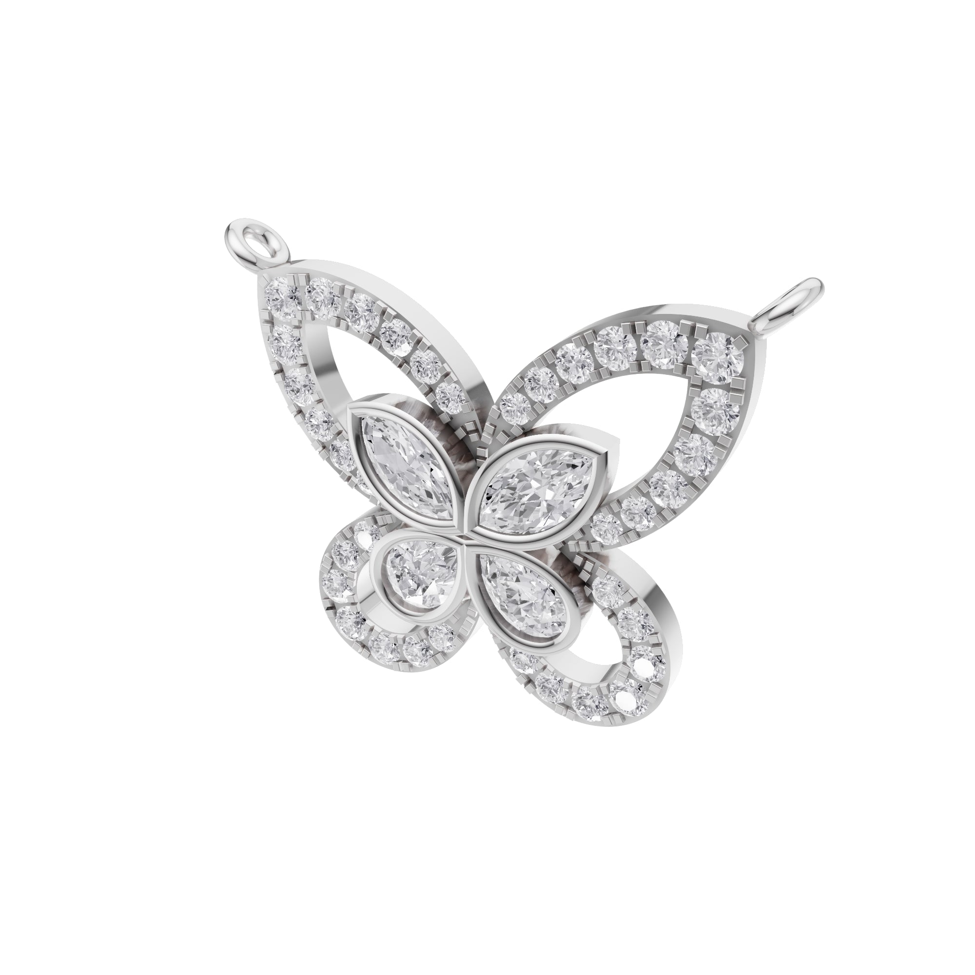 Aarinya Marquise & Pear Butterfly Diamond Pendant, The Enchanted Butterfly Lab Grown Diamond Pendant Centerpiece