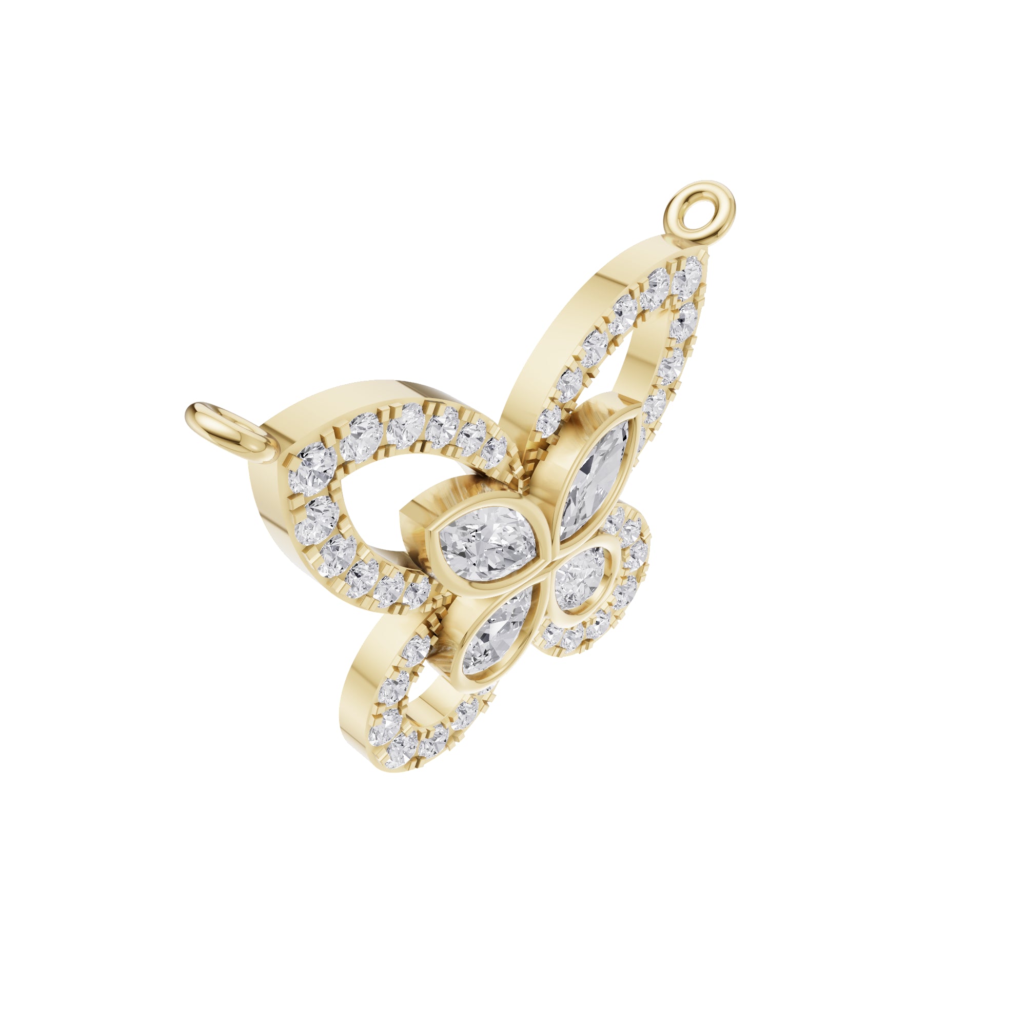 Aarinya Marquise & Pear Butterfly Diamond Pendant, The Enchanted Butterfly Lab Grown Diamond Pendant Centerpiece