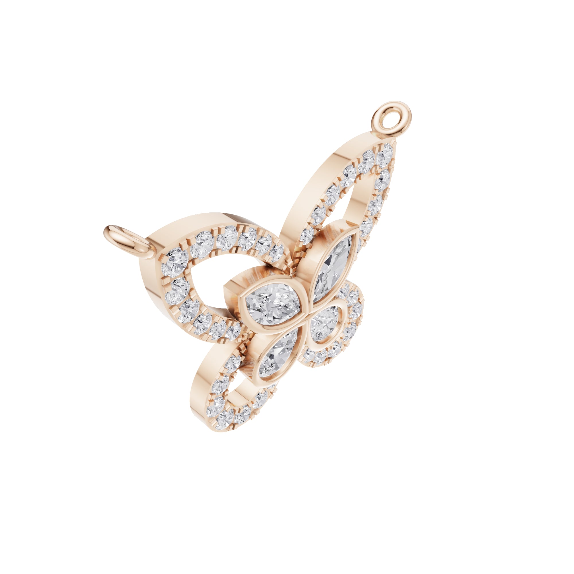 Aarinya Marquise & Pear Butterfly Diamond Pendant