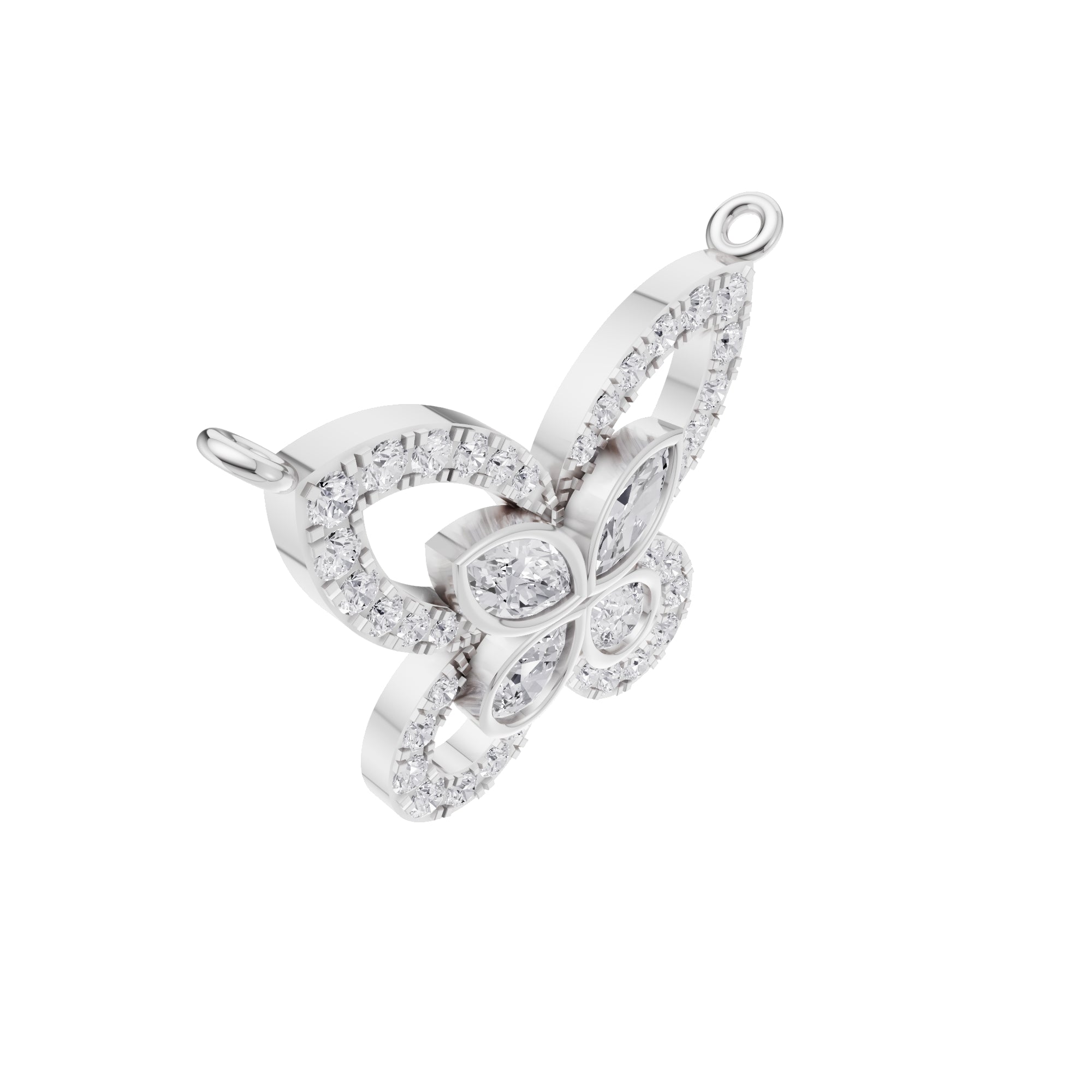 Aarinya Marquise & Pear Butterfly Diamond Pendant