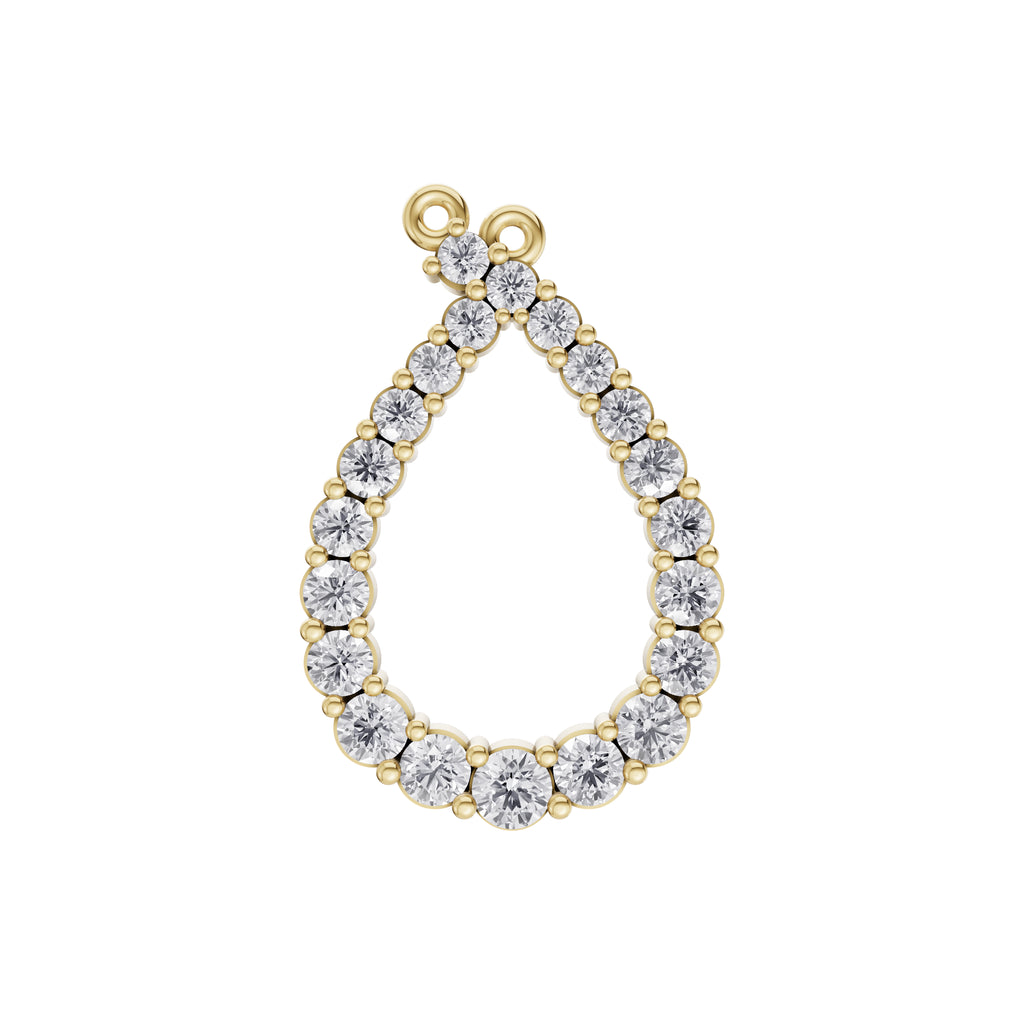 Aarinya Teardrop Pave Lab Grown Diamond Pendant, The Pear Open-Halo Diamond Pendant