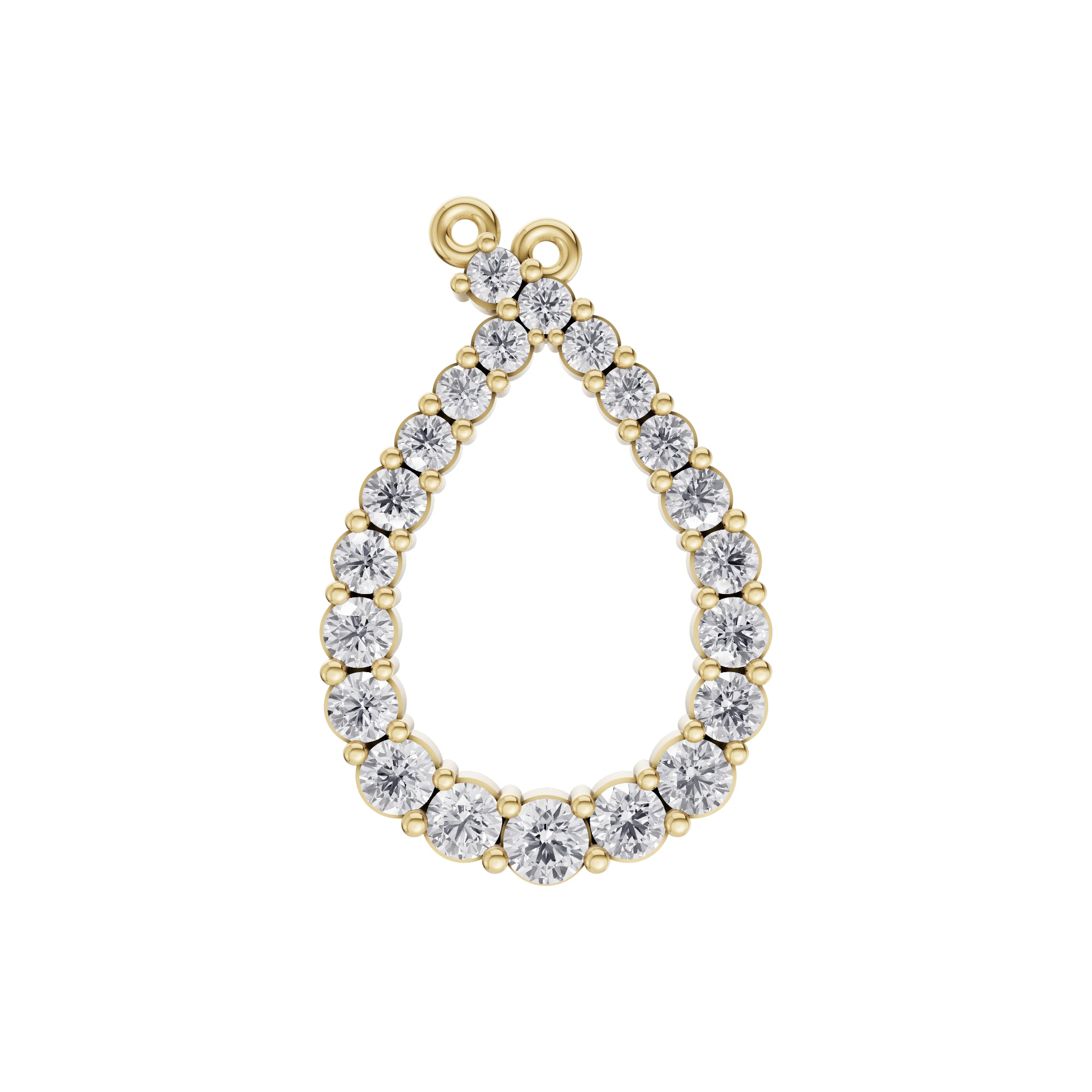 Aarinya Teardrop Pave Lab Grown Diamond Pendant, The Pear Open-Halo Diamond Pendant