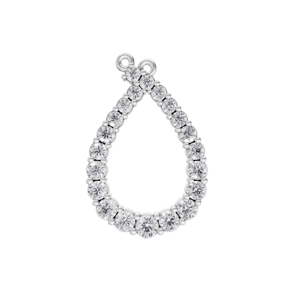 Aarinya Teardrop Pave Lab Grown Diamond Pendant, The Pear Open-Halo Diamond Pendant