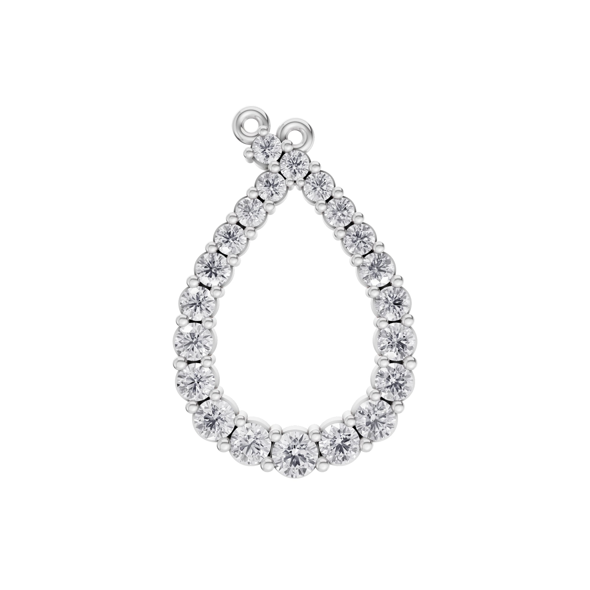 Aarinya Teardrop Pave Lab Grown Diamond Pendant, The Pear Open-Halo Diamond Pendant